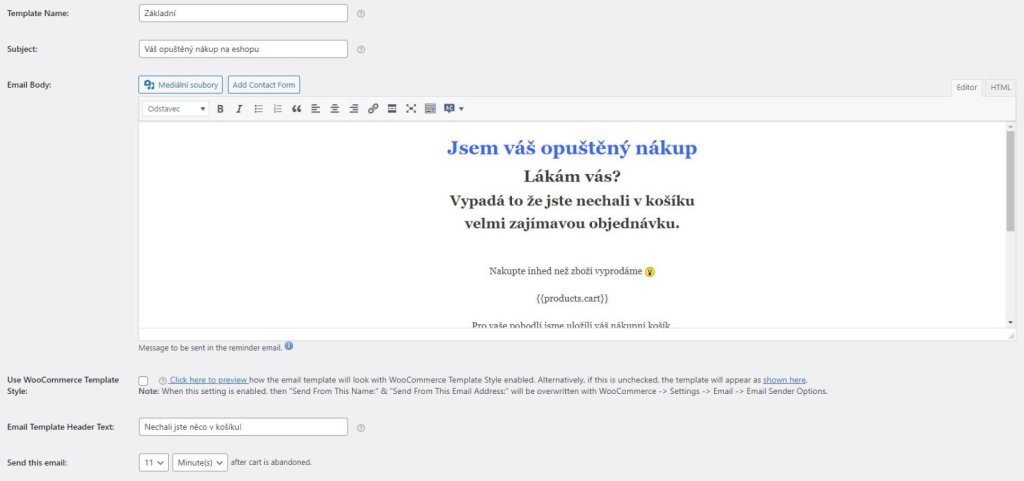 opuštěný košík šablona